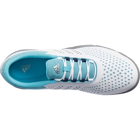 Adidas Women’s Adipure Sport Golf Shoes 8.5 White/Blue - Picture 4 of 7